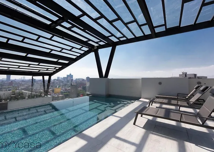 Private Balcony Infinity Pool & Rooftop In La Roma - Queretaro