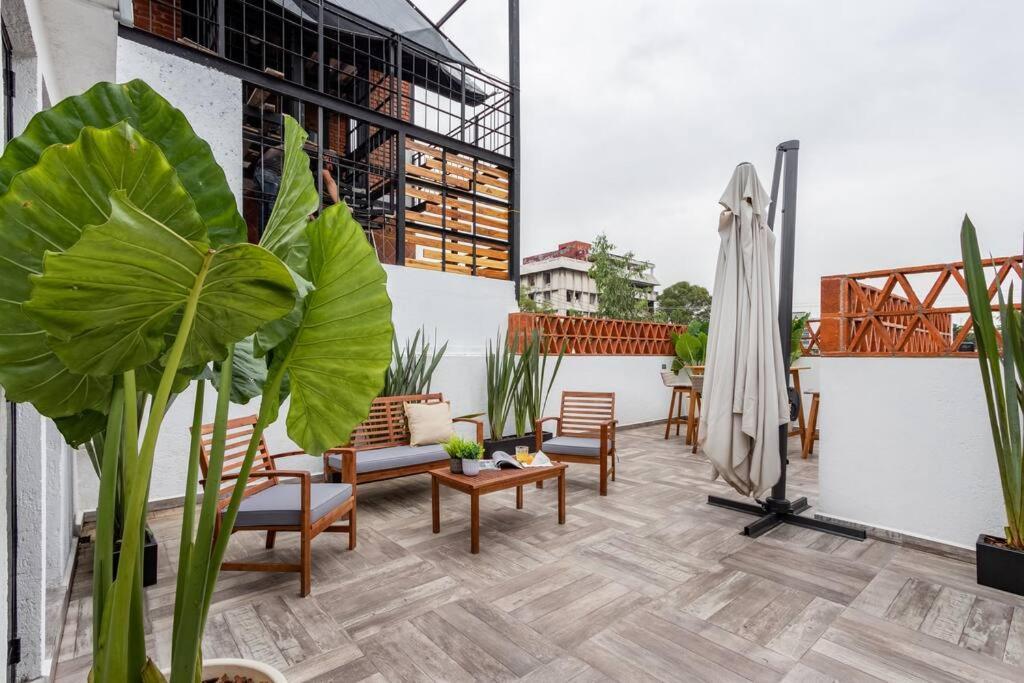 Loft Con Patio, Roof Garden En La Roma * Mexico City